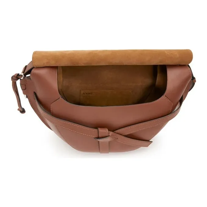 LOEWE Gate Smooth Calf Leather Shoulder Bag Crossbody Bag Extra Large Men's Cognac Brandy Color-2