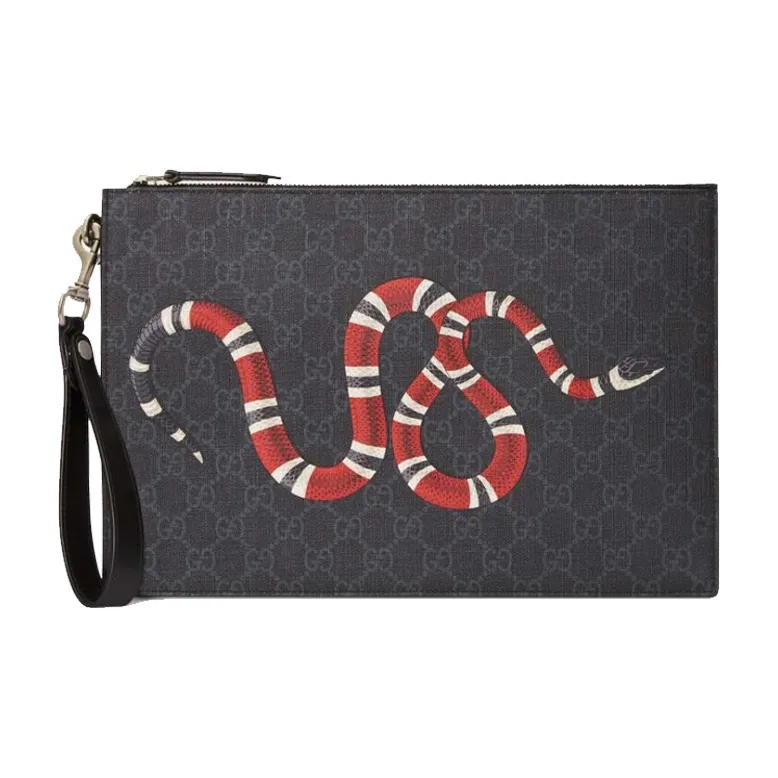 GUCCI Canvas Clutch Men's Black-0