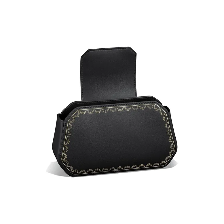 CARTIER GUIRLANDE Calfskin Shoulder Bag Handbag Crossbody Bag Extra Small Black-4