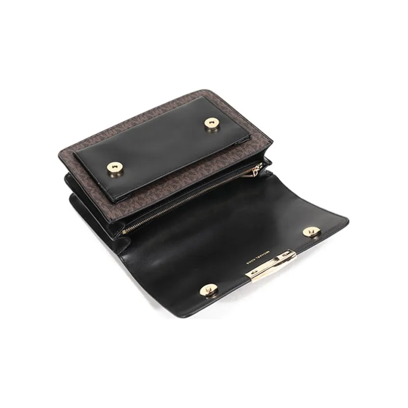 MICHAEL KORS MICHAEL KORS Handbag Collection Jade Leather Portable Crossbody Bag Shoulder Bag Women's Brown Black-5