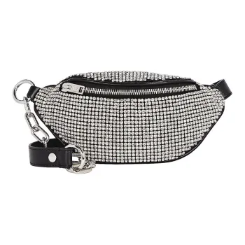Alexander Wang Rhinestone Shoulder Bag Mini Unisex Silver