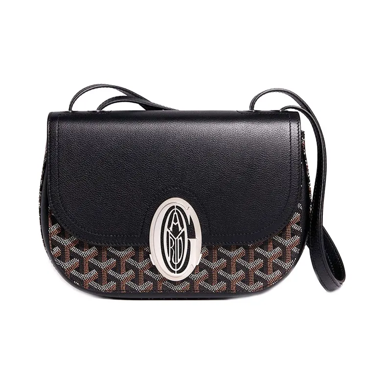 GOYARD 233 Canvas With Leather Shoulder Bag Crossbody Bag Regular Black-0