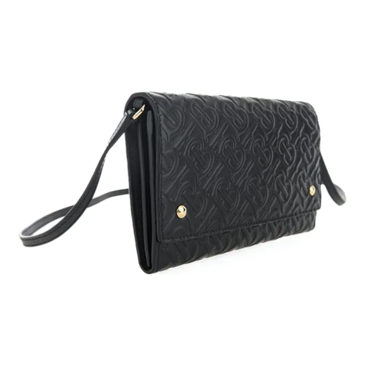 Burberry Leather Wallet Shoulder Bag Crossbody Bag Mini Women's Black-1