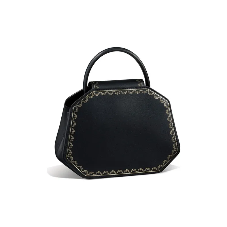 CARTIER GUIRLANDE Calfskin Handbag Shoulder Bag Crossbody Bag Mini Women's Black-3
