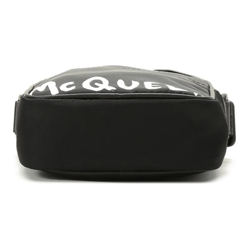 Alexander McQueen Fabric Messenger Bag, Crossbody Bag, Shoulder Bag Men's Black-4