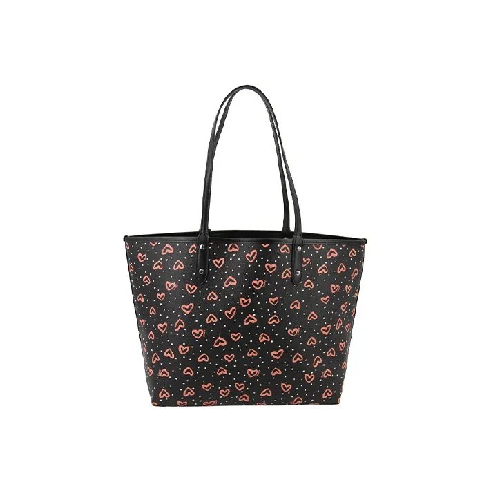 COACH Artificial Leather Tote Bag Shopping Bag Handbag Shoulder Bags Women's Black-2