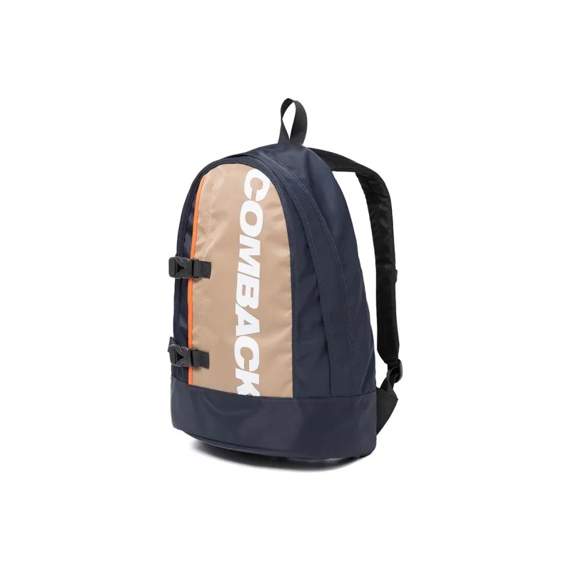 COMBACK Polyamide Backpack Tubas Unisex Black & Gray/Khaki & Blue/Black & Purple Patchwork-5