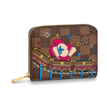 LOUIS VUITTON Gp Coin Pouch Damier Ebene 4 Card Slot Vivienne Holiday Rose Ballerine Pink