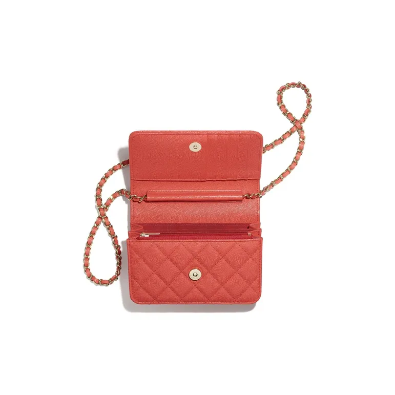 CHANEL WOC Calfskin Chain Bag, Wallet, Shoulder Bag, Crossbody Bag Women's Red-2