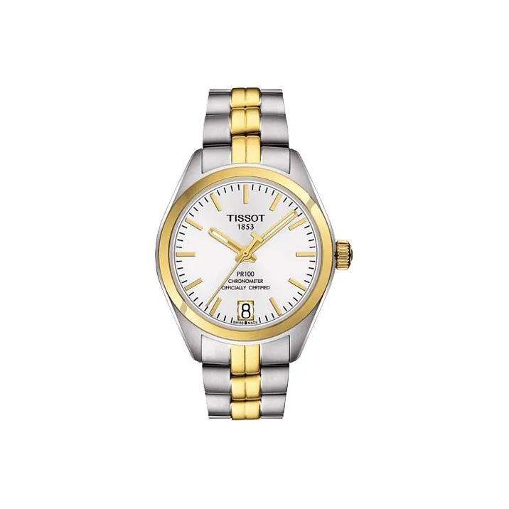 TISSOT PR100 Collection Automatic Mechanical Movement Women's Watch Watch 33mm Silver Dial T101.208.22.031.00-0