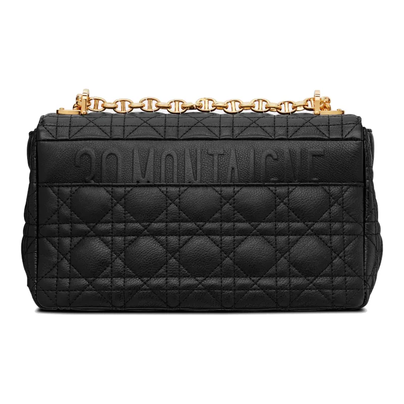 DIOR Caro Soft Cow Leather Chain Bag, Shoulder Bag, Crossbody Bag Medium Size Women's Black-3