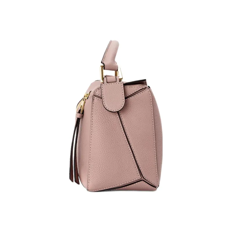LOEWE Puzzle Soft Grain Calfskin Shoulder Bag, Crossbody Bag, Handbag Small Size Women's Pink-3