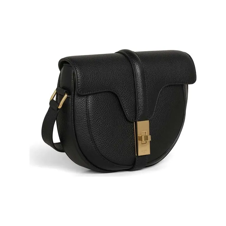 CELINE Besace16 Grain Calfskin Crossbody Bag, Shoulder Bag Small Size Women's Black-1