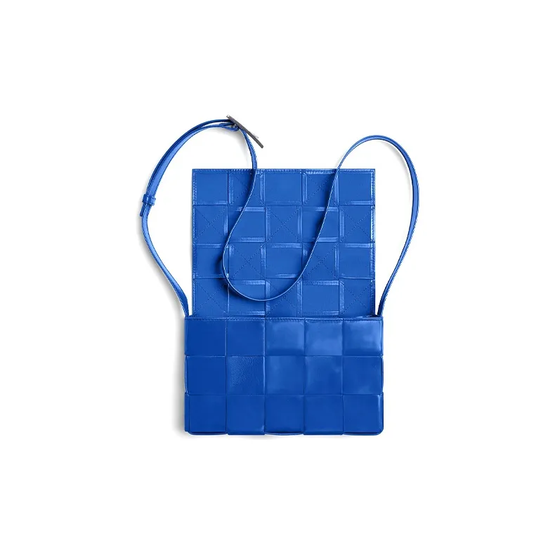 Bottega Veneta CASSETTE Cow Leather Tofu Bag Shoulder Bag Crossbody Bag Medium Size Men's Diamond Blue-5
