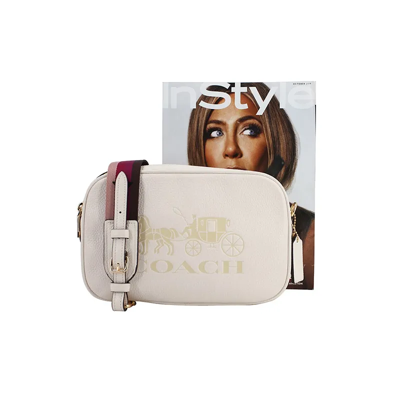 COACH Jes Leather Camera Bag Shoulder Bag Crossbody Bag Medium Size Women's White-5