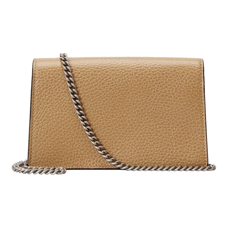 GUCCI Matte Leather Shoulder Bag Crossbody Bag Women's Brown-3