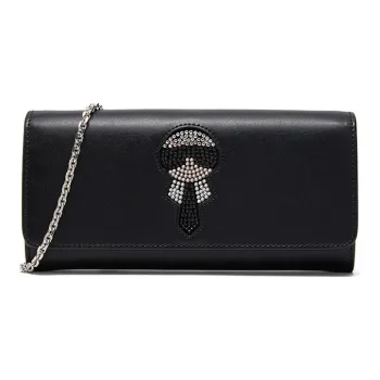 FENDI Calfskin Wallets Shoulder Bag Crossbody Bag Women's Black