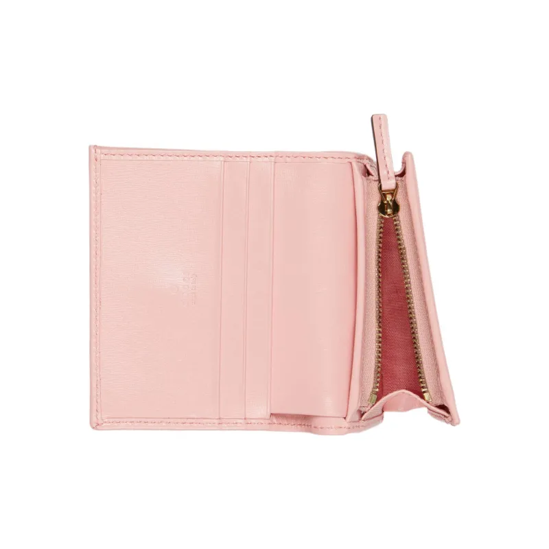 GUCCI Jackie 1961 Ostrich Leather Clutch Wallets Card Holders Small Size Women's Pink-4