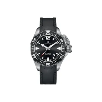 HAMILTON Automatic Mechanical Movement Men's Watches Watch 42mm Black Dial Stainless Steel Watch Case Rubber Strap