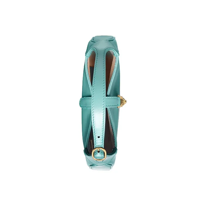 GUCCI Jackie 1961 Leather Crescent Shoulder Bag Shoulder Bag, Crossbody Bag Mini Women's Peacock Blue-5