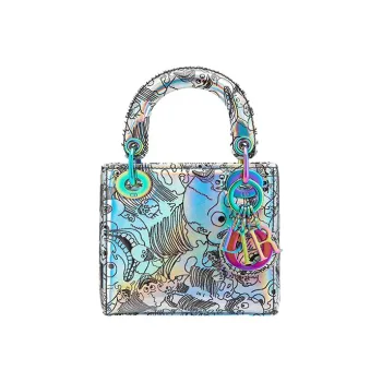DIOR Lady Dior Cow Leather Dior Bag Shoulder Bag Crossbody Bag Handbag Mini Women's Silver