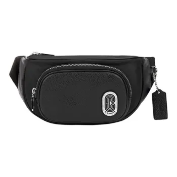 COACH Court Nylon Leather Shoulder Bag Crossbody Bag Fanny Pack Sling Bags Small Size Men's Black
