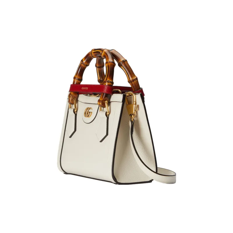 GUCCI Diana Leather Tote Bag, Shopping Bag, Handbag Mini Women's Ecru-3