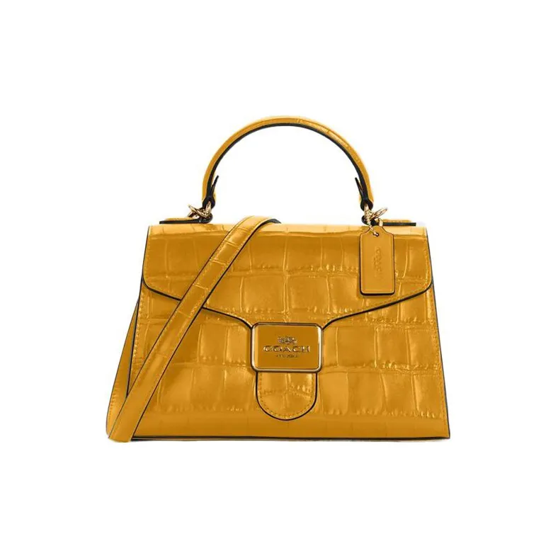 COACH Pepper Leather Handbag Shoulder Bag Crossbody Bag Women's Yellow-0