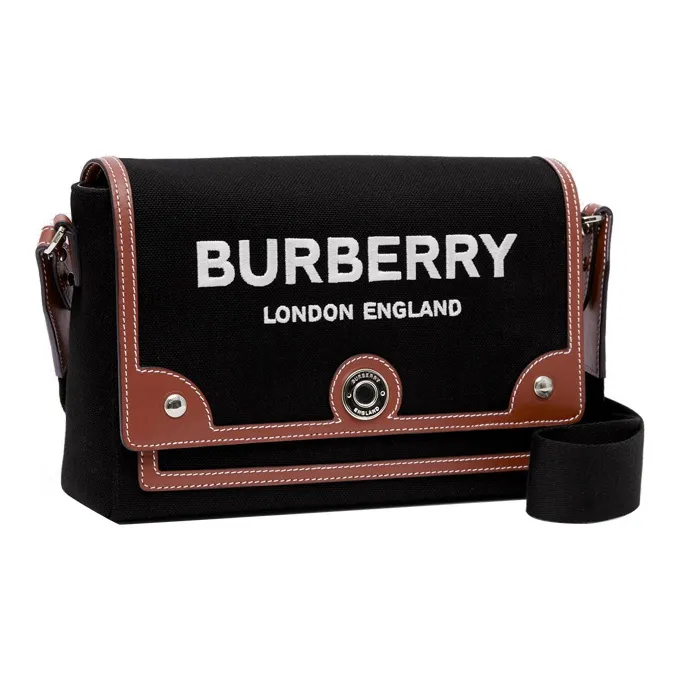 Burberry Note Calfskin Trim Messenger Bag, Handheld Crossbody Bag, Shoulder Bag Women's-2