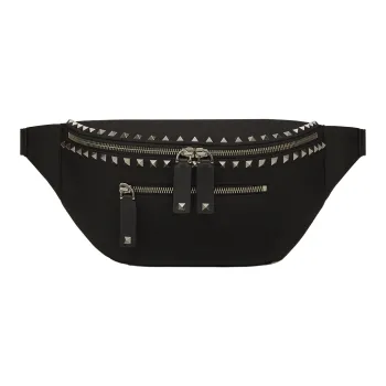 Valentino Nylon Sling Bags One Shoulder Crossbody Fanny Pack Men's Black