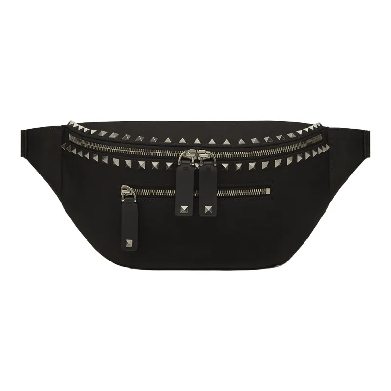 Valentino Nylon Sling Bags One Shoulder Crossbody Fanny Pack Men's Black-0