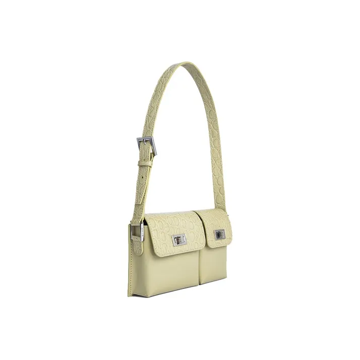 By Far Baby Billy Cow Leather Gemini Bag, Shoulder Bag, Crossbody Bag, Shoulder Bag Women's Olive Green-1