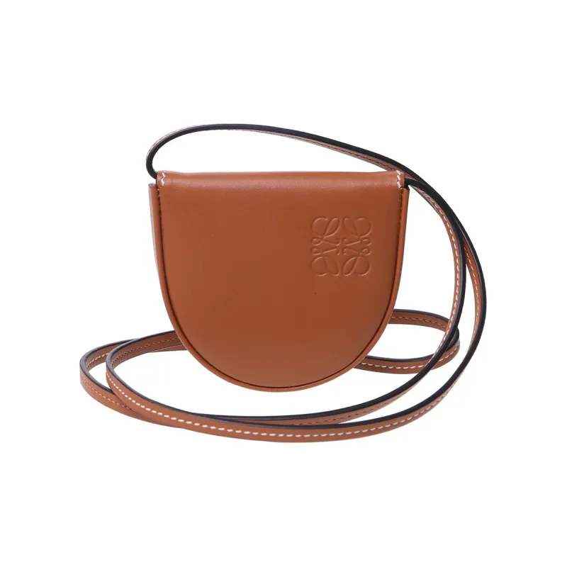LOEWE Heel Cow Leather Horseshoe Bag, Crossbody Bag, Shoulder Bag Women's Brown-0