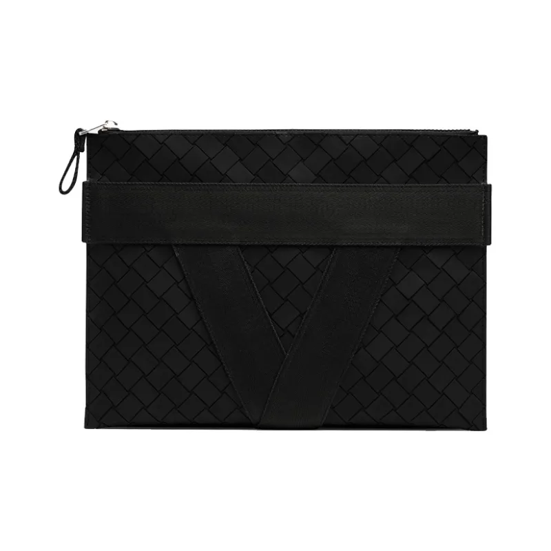 Bottega Veneta Canvas Storage Bag, Toiletry Bag Men's Black-0