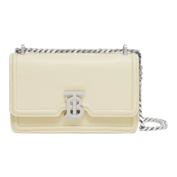 Burberry Cow Leather Lock Bag Shoulder Bag Crossbody Bag Mini Women's Light Vanilla/Ivory White