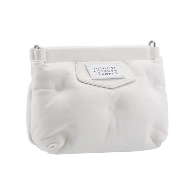 Maison Margiela Cow Leather Pillow Bag, Chain Bag, One Shoulder Crossbody Clutch Women's White-1