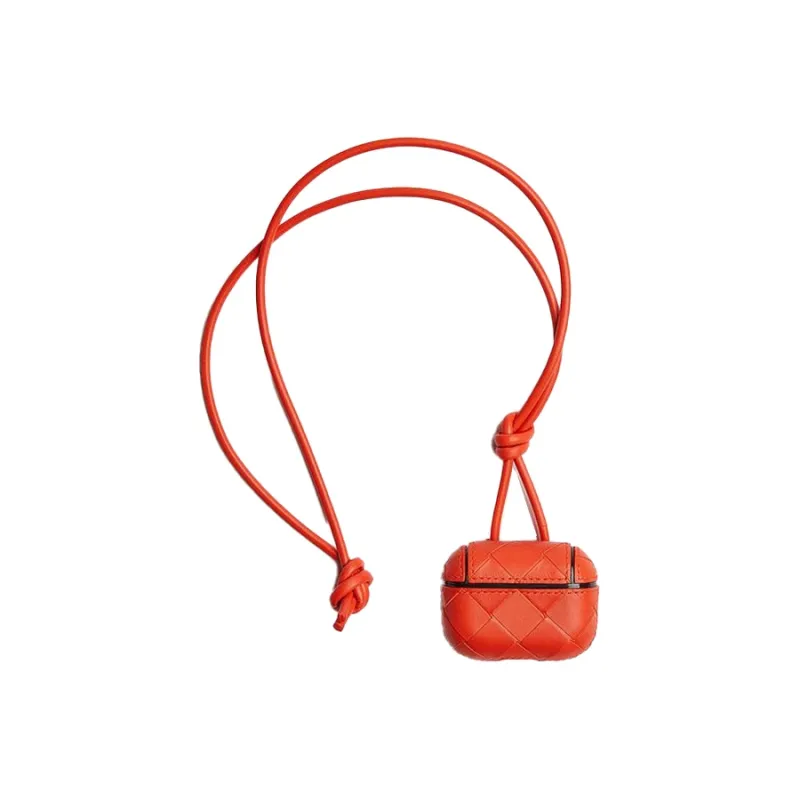 Bottega Veneta Cowhide Leather Earphone Case Unisex Orange-0