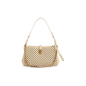 CHARLES&KEITH Polyurethane Bonded Synthetic Leather Shoulder Bag Women's Black/Beige/Orange