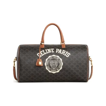 CELINE Cow Leather Handbag Shoulder Bag Travel Bag Regular Women's Tan