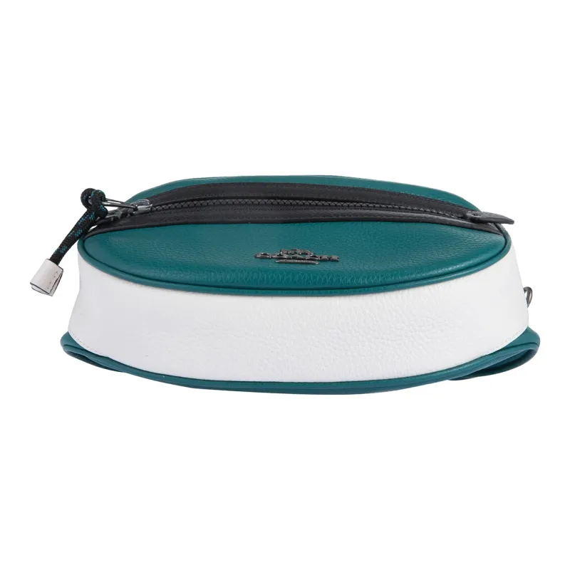 COACH Leather Canvas Fanny Pack Women's Blue Green-3