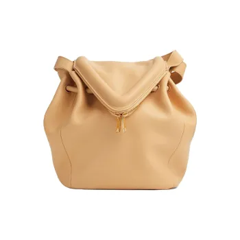 Bottega Veneta Beak Leather Handbag Women's Yellow