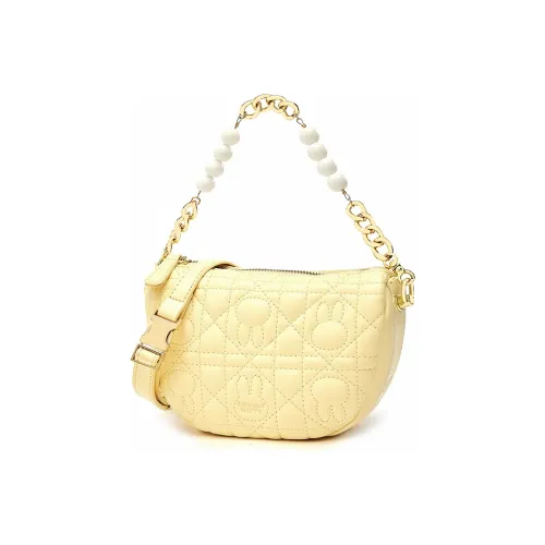 Miffy PU Shoulder Bag, Crossbody Bag, Handbag Small Size Women's Ecru/Yellow