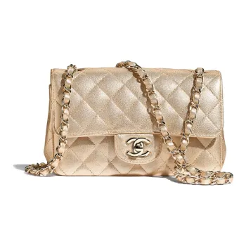 CHANEL Lambskin With Metal Mouth Cover Bag Crossbody Bag Shoulder Bag Women's Metallic