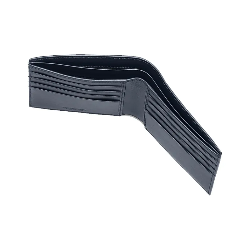 Bottega Veneta Cow Leather Card Holder, Wallet Unisex Dark Blue-4