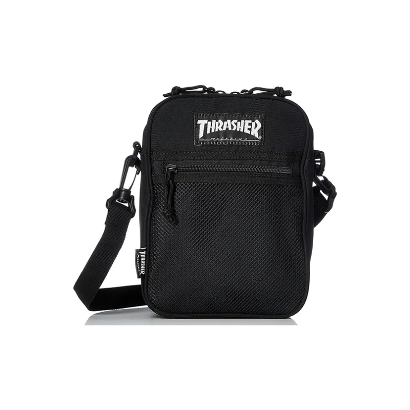 Thrasher Polyester Crossbody Bag Regular Unisex Black White-0
