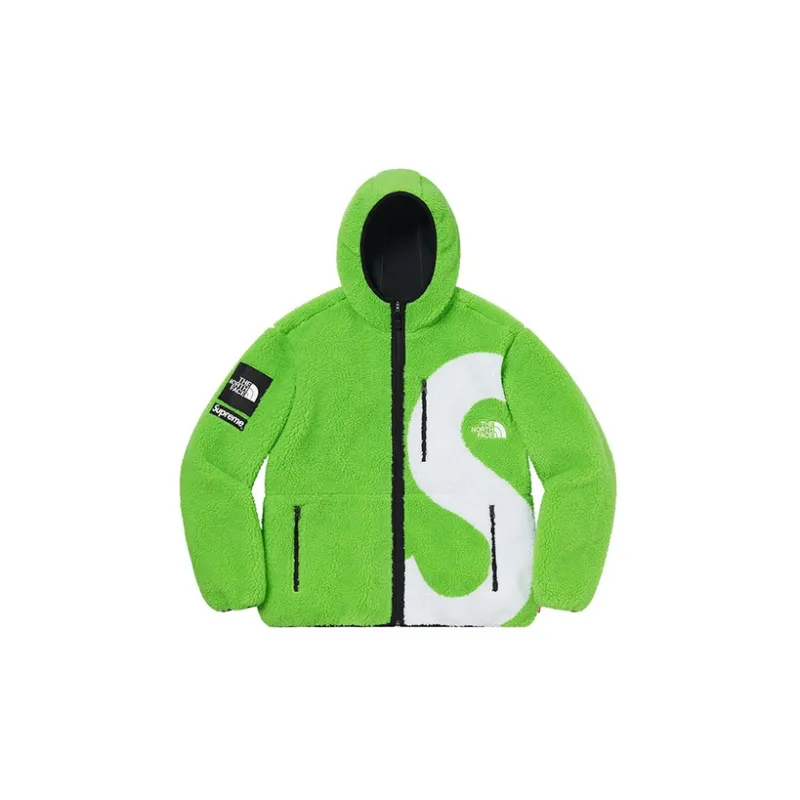 Supreme The North Face S Logo Fleece Jacket Green S - POIZON