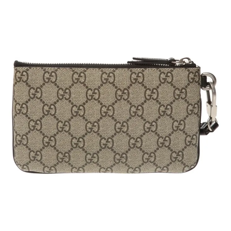 GUCCI Canvas With Leather Cell Phone Pouch Clutch Regular Men's Ebony-1