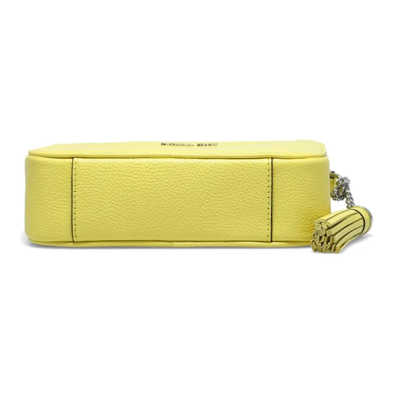MICHAEL KORS Ginny Leather Crossbody Bag, Shoulder Bag Women's Yellow Cream-4
