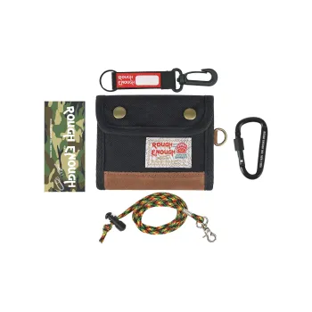 Rough Enough Genuine Leather Coin Purse Wallet Unisex Black