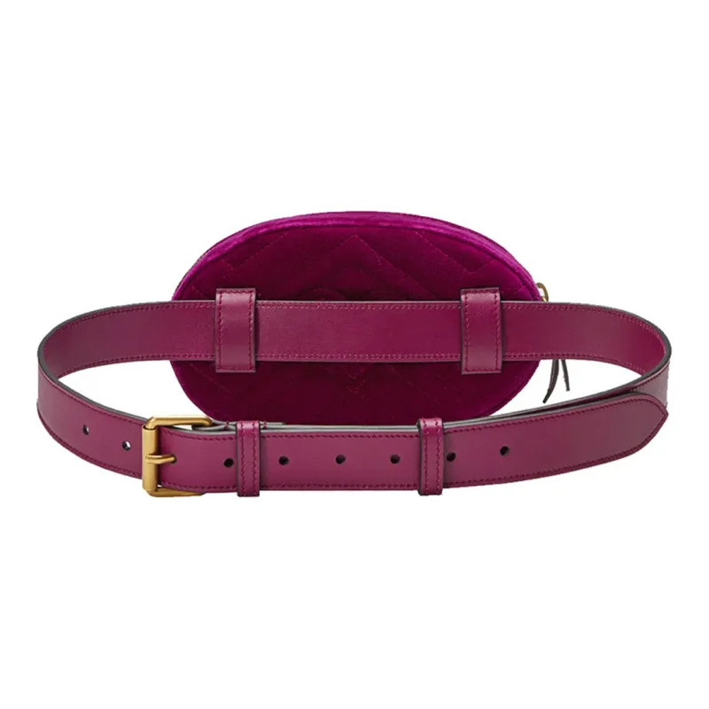 GUCCI GG Marmont Velvet Sling Bag Fanny Pack Regular Women's Fuchsia-2